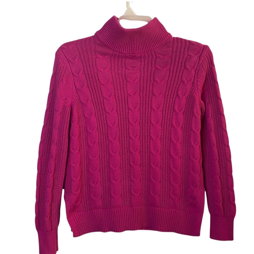 Banana Republic Women's Pink Cable Knit Turtleneck Sweater Size Small